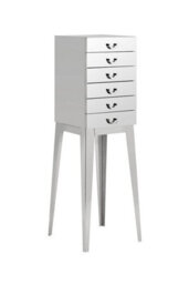 Orsina Modern 6 Drawer Chest,stainless Steel Dresser With Mirrored Surface, Storage Cabinet With Crescent Handles - thumbnail 1