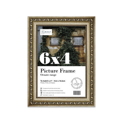 6X4 Champaign Ornate Picture Frame (15.2 X 10.2Cm) Poster, Photo, Artwork, Gallery Wall Or Print