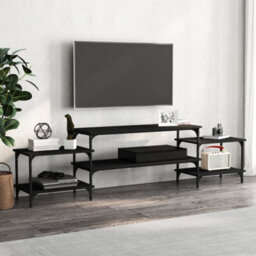 Walplus Tv Cabinet Black 197X35X52 Cm Engineered Wood - thumbnail 1