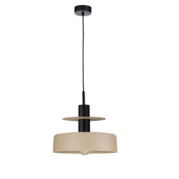 Luminosa Lighting Luminosa Solea Dome Pendant Ceiling Light Beige, Black 1X E27 - thumbnail 1