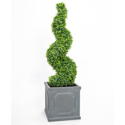 Primrose Artificial Garden Patio Box Topiary Buxus Grass Spiral Bush 90Cm - thumbnail 1