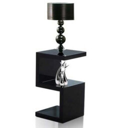 Furniture in Fashion Miami High Gloss S Shape Design Side Table In Black
