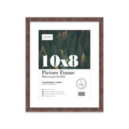 "10X8"" Walnut Frame With Mount For 8X6"" Pictures 20mm Thin Edge Portrait And Landscape Display With Wall Hooks And Kickstand" - thumbnail 1