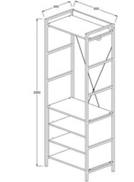 Timber Art Design 5 Tier Open Wardrobe Riviera Oak Bedroom Furniture - thumbnail 7