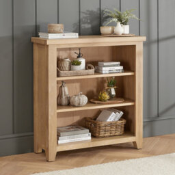 The Furniture Market Cheshire Whitewash Oak Small Low Bookcase