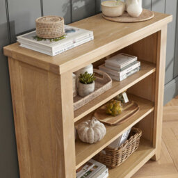 The Furniture Market Cheshire Whitewash Oak Small Low Bookcase - thumbnail 3