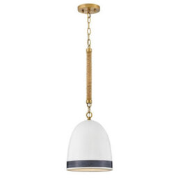 Luminosa Lighting Elstead Hinkley Nash Dome Pendant Ceiling Light Traditional Heritage Brass 1X E27 - thumbnail 1