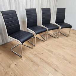 Kosy Koala Arrow Charcoal Dining Table Set With 4 Faux Leather Dining Chairs Kitchen Dining Room Furniture Set - thumbnail 4
