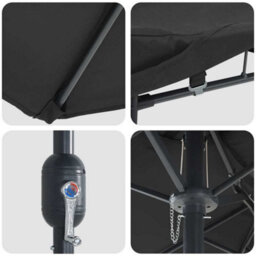 Berkfield Garden Parasol Black 385 X 209 X 244 Cm Fabric - thumbnail 7