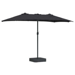 Berkfield Garden Parasol Black 385 X 209 X 244 Cm Fabric - thumbnail 6
