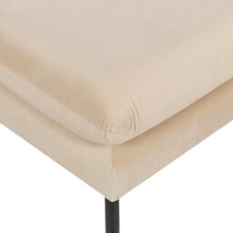 Wyld And Coco Beige Velvet Ottoman Footstool With Pillow-Top And Aluminium Legs, 70 X 70 X 44 Cm - thumbnail 5
