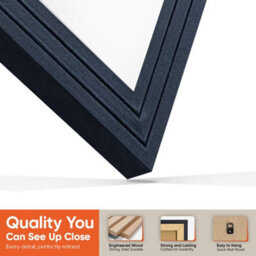 "AK Frames 25X17"" Black Step Vinyl Record Frame With White Mount For 12 Inch Lp Cover & Disc - Overlapped Design" - thumbnail 3