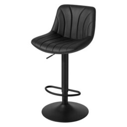 Ledrem 2-Pack Bar Stools, Swivel, Height-Adjustable, Backrest And Footrest, Black, 46.5X43Cm - thumbnail 2