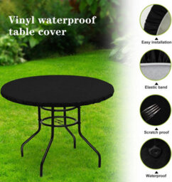 Round Patio Table Cover, Waterproof Tablecloth, And Dustproof Furniture Cover (104 Cm Diameter Round) - thumbnail 6