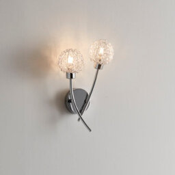 GoodHome Phaidros Chrome Effect Double Wired Wall Light - thumbnail 1