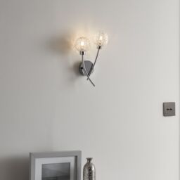 GoodHome Phaidros Chrome Effect Double Wired Wall Light - thumbnail 2