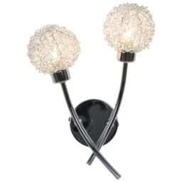 GoodHome Phaidros Chrome Effect Double Wired Wall Light - thumbnail 4