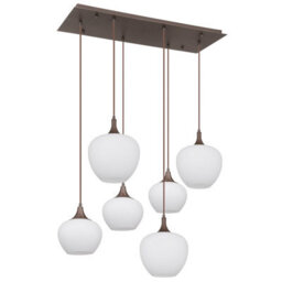 Luminosa Lighting Luminosa Maxy Cluster Pendant Ceiling Light Coffee Colored Opal Glass Shade 6X E27 - thumbnail 2