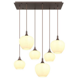 Luminosa Lighting Luminosa Maxy Cluster Pendant Ceiling Light Coffee Colored Opal Glass Shade 6X E27 - thumbnail 3