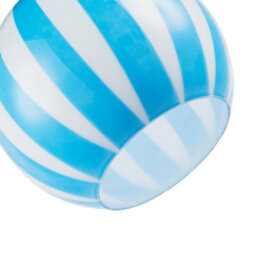 Happy Homewares Sky Blue And White Striped High Gloss Glass Globe Pendant Light Shade - thumbnail 5