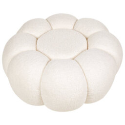 Wyld And Coco Maisonique Off White Bouclé Pouffe Round 60Cm Footstool, 27Cm Height - thumbnail 5