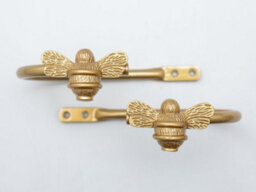 Brass bee Bee Curtain Holdbacks - Gold Finish - thumbnail 1