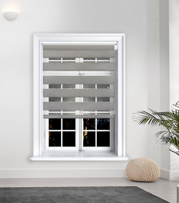 Lister Cartwright Day And Night/zebra Blinds, Premium Quality Double Roller, Vision Blinds(Dark Grey, 180 X 165 Cm) - image 1