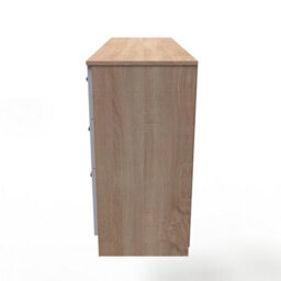 Trent 6 Drawer Kneehole Desk In Grey & Bardolino Oak (Ready Assembled) - thumbnail 2