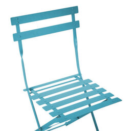 Wyld And Coco Seablue 3-Piece Metal Folding Bistro Set - 2 Chairs And Square Table For Balcony And Patio - thumbnail 7
