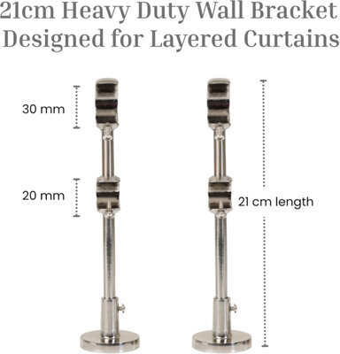 Lister Cartwright Double Curtain Fixed Pole Set With White Ball Finials - 19mm And 28mm Metal Poles(240 Cm) - image 1
