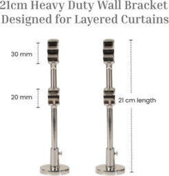 Lister Cartwright Double Curtain Fixed Pole Set With White Ball Finials - 19mm And 28mm Metal Poles(240 Cm) - thumbnail 1