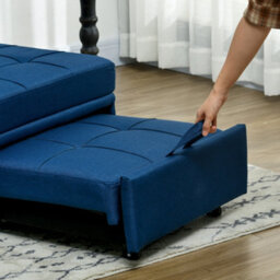 Wyld Haus Leve Blue 4-In-1 Convertible Chair Bed With Adjustable Back, Side Pockets, Wheels And Pillow - thumbnail 8