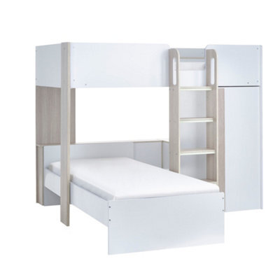 Oakham Meadow Bunk Bed - Pale Wood And White - Single (90Cm) - image 1