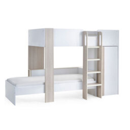 Oakham Meadow Bunk Bed - Pale Wood And White -  Single (90Cm) - thumbnail 2