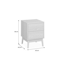 Sweeek - Pair Of 2-Drawer Bedside Tables Natural 40X40X56 Cm - Dune - thumbnail 7