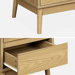 Sweeek - Pair Of 2-Drawer Bedside Tables Natural 40X40X56 Cm - Dune - thumbnail 4