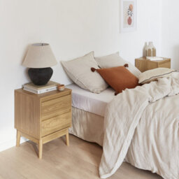 Sweeek - Pair Of 2-Drawer Bedside Tables Natural 40X40X56 Cm - Dune - thumbnail 6