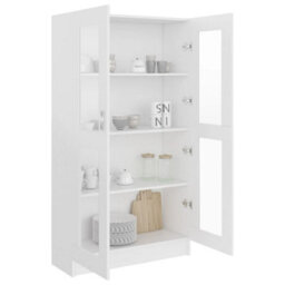 Berkfield Vitrine Cabinet White 82.5X30.5X150 Cm Engineered Wood - thumbnail 4