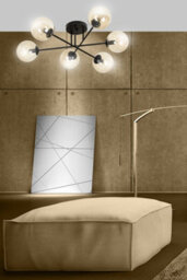 Emibig Lighting Emibig Brendi Ceiling Lamp  6 X E14 Black With Amber Shade - thumbnail 6