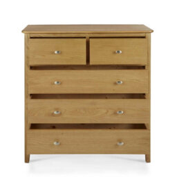 Alba Oak 2 Over 3 Chest Of Drawers - Fully Assembled By Roseland Furniture - thumbnail 4