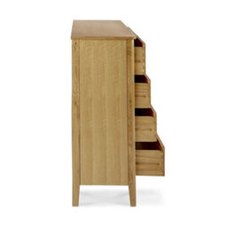 Alba Oak 2 Over 3 Chest Of Drawers - Fully Assembled By Roseland Furniture - thumbnail 8