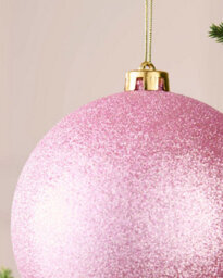 Werchristmas Pink Extra Large Shatterproof Bauble Glitter 15 Cm - thumbnail 5