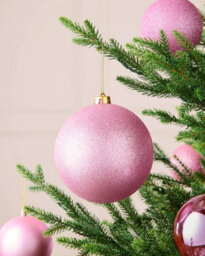 Werchristmas Pink Extra Large Shatterproof Bauble Glitter 15 Cm - thumbnail 3
