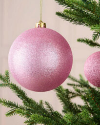 Werchristmas Pink Extra Large Shatterproof Bauble Glitter 15 Cm - thumbnail 4