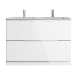 Plum&clay Eden Gloss White Floorstanding Vanity Unit With White Glass Basin (W)1200mm - thumbnail 2