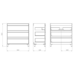 Banyetti Mattila Noir 800mm Floorstanding Vanity Unit With Matt Black Handles - Rustic Oak - thumbnail 5