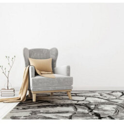 Grey Funky Modern Easy To Clean Abstract Rug For Living Room, Bedroom - 160Cm X 220Cm