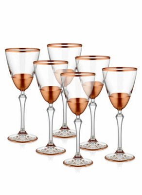 Rozi Glam Collection Wine Glasses, Set Of 6 - Copper - image 1