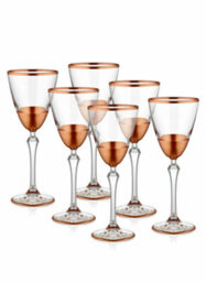 Rozi Glam Collection Wine Glasses, Set Of 6 - Copper