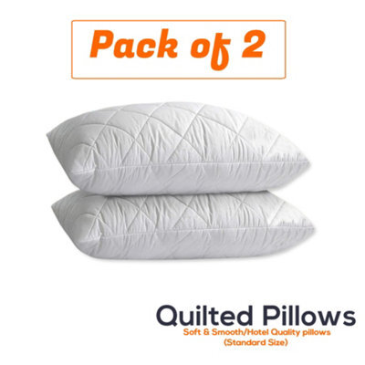 CHILIMILII Quilted Pillows Hotel Quality Bounce Back Deep Filled Soft Bed Pillow Pack Of 2